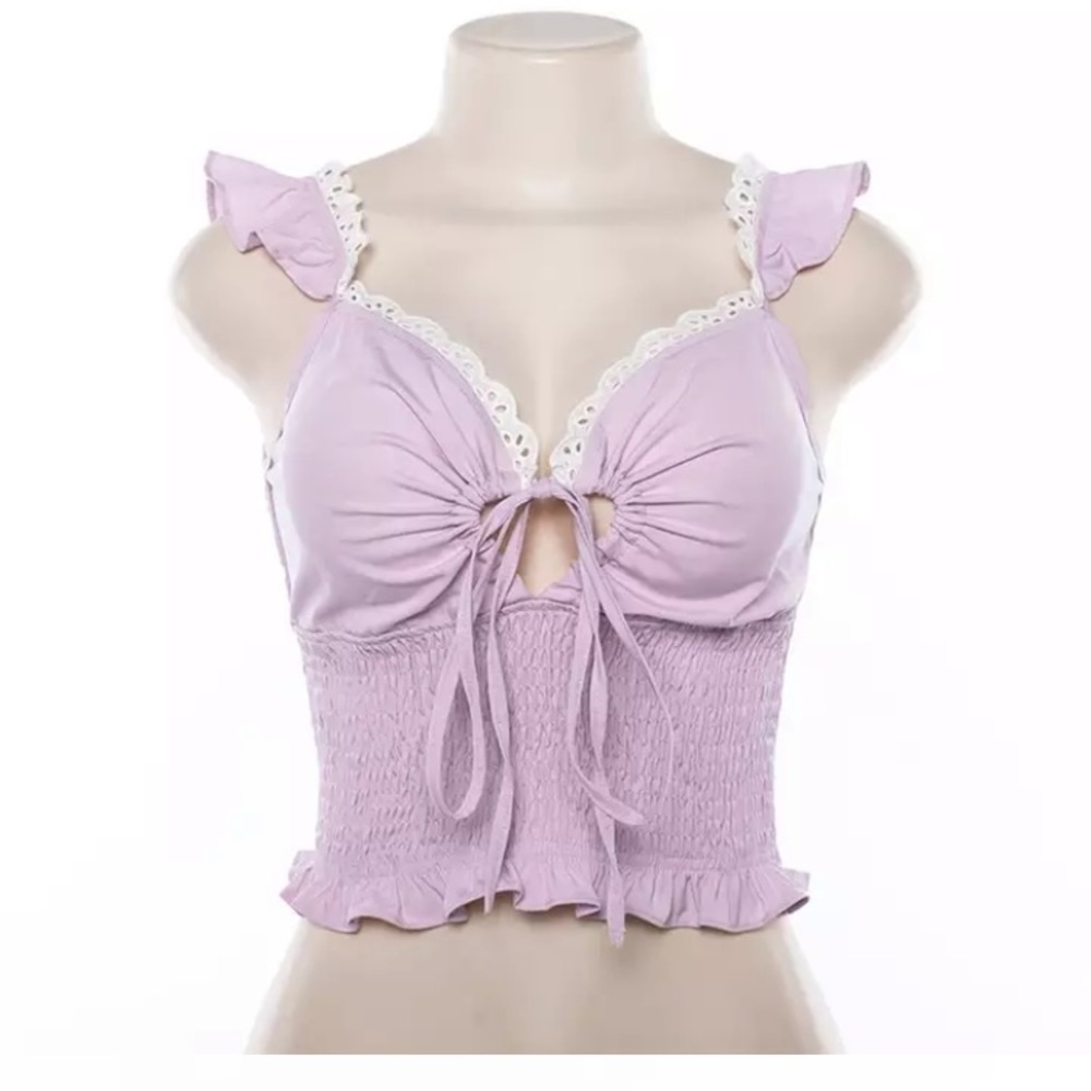 Lavender lace tank top